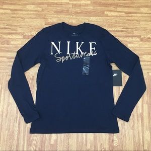 Nike Sportswear Navy Gold Metallic Longsleeve FB7